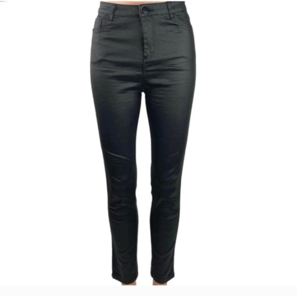 NWOT WOMEN'S APPERLOTH BLACK FAUX LEATHER JEANS JEGGINGS LEGGINGS PANTS SZ S $70